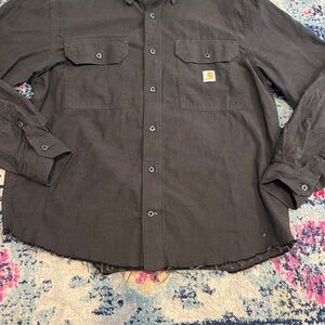 Carhartt Men's Dark Gray Casual Button Down Shirt